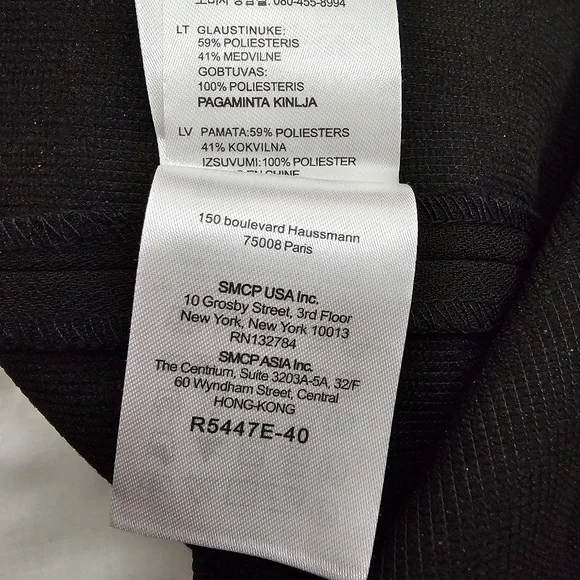 Maje Ravelle Lace-Inset Ceep V Neck Colorblock Mini Dress Ptp 17" Sz 3 UK / L US - Picture 15 of 16